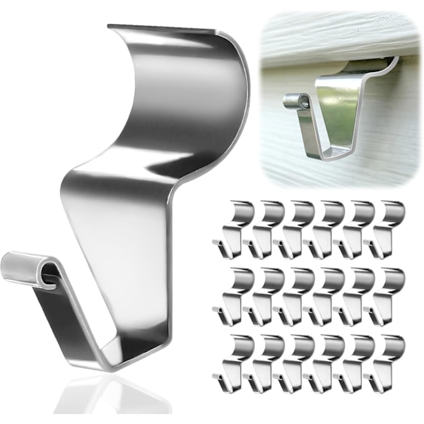 (24 Pak) 24-Pak Vinyl Siding Kroge, Heavy Duty Rustfrit Stål Ingen Hull Nødvendig Vinyl Siding Klips, Vinyl Siding H