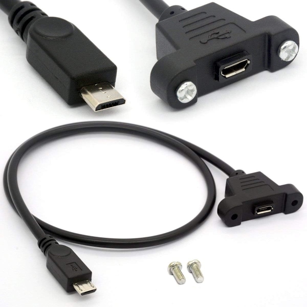 （5m）1 st man till hona förlängningskabel med öron USB hona rem skruvhål för att fixa panelkabel