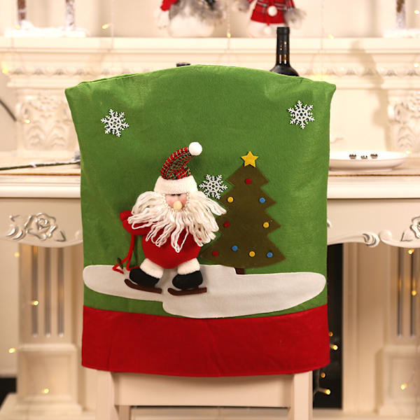 1 Set Julbordssits Ryggöverdrag Jultomte Snögubbe