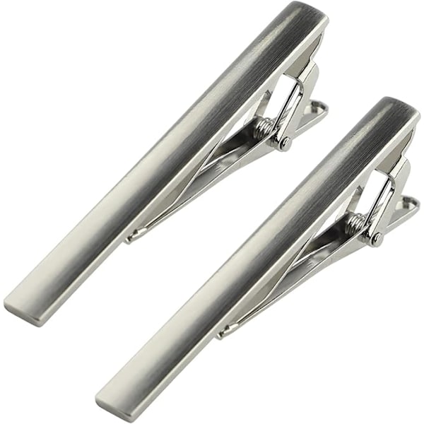 6,1×0,6×6,1cm 2 st slips för män Silver 2,4 tum, slipsklämma stift klämma slipsklämma set för klassiska slipsar N