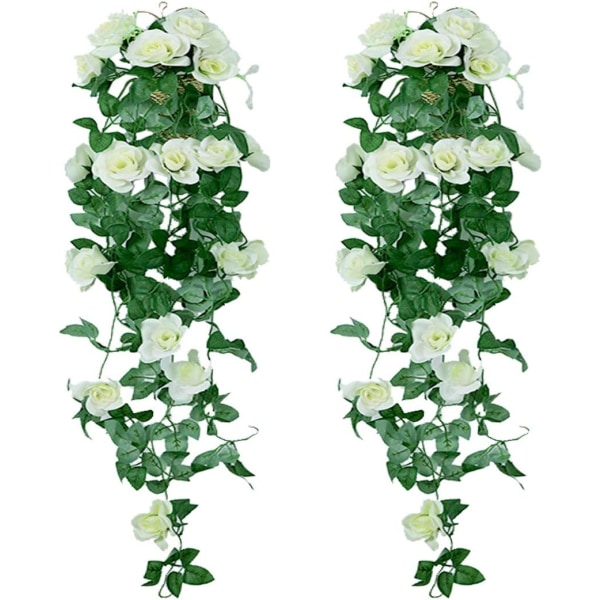 Blanc, 2 kpl 85cm Plantes ripustimet artificielles - Faux So