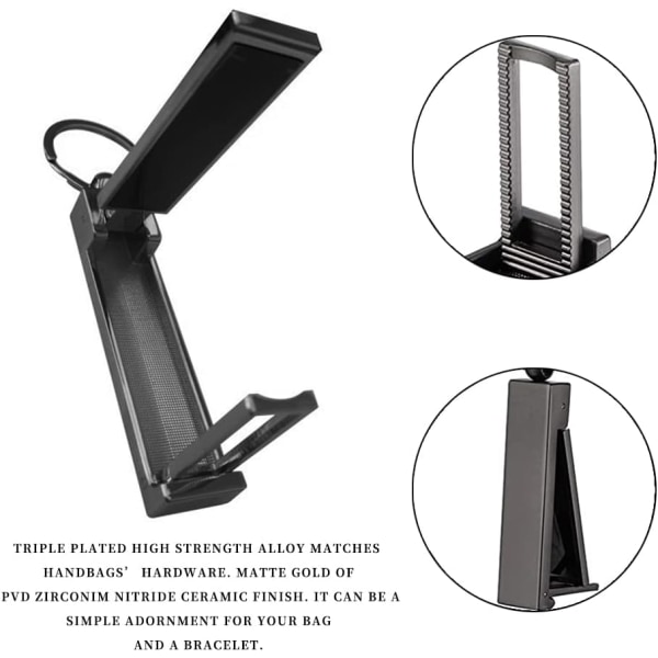 Bag Holder for Table, Black, 7.4 * 1.8 * 1.1cm, Elegant Foldable