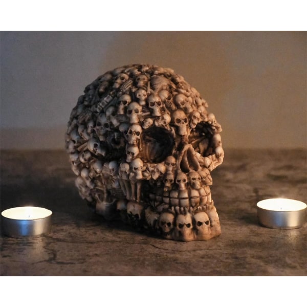 5.5" Resin Decorative Skull - Gothic Decorative Skull Statue - Halloween Decoration