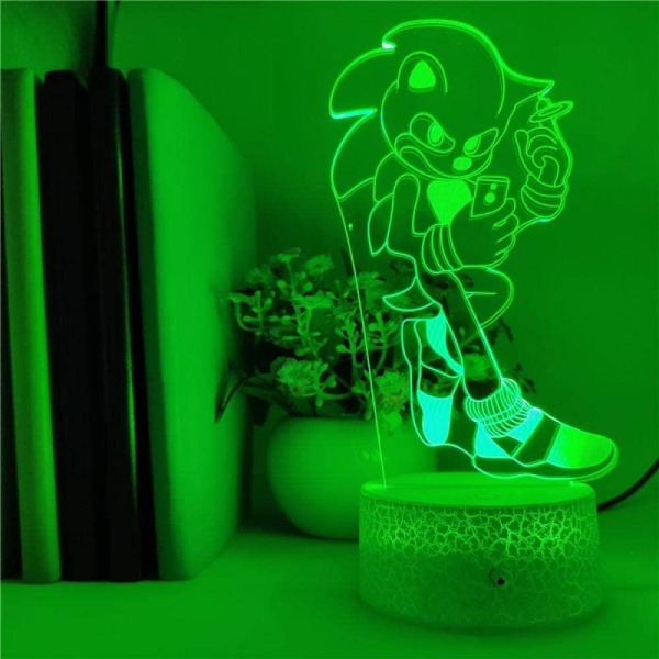 3D Illusion Lampe Led Night Light Game Sonic The Hedgehog Coule