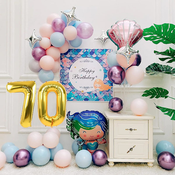 5 kpl 40 tuuman kultaista numeroa 70 ilmapalloa, jättimäinen 70. helium