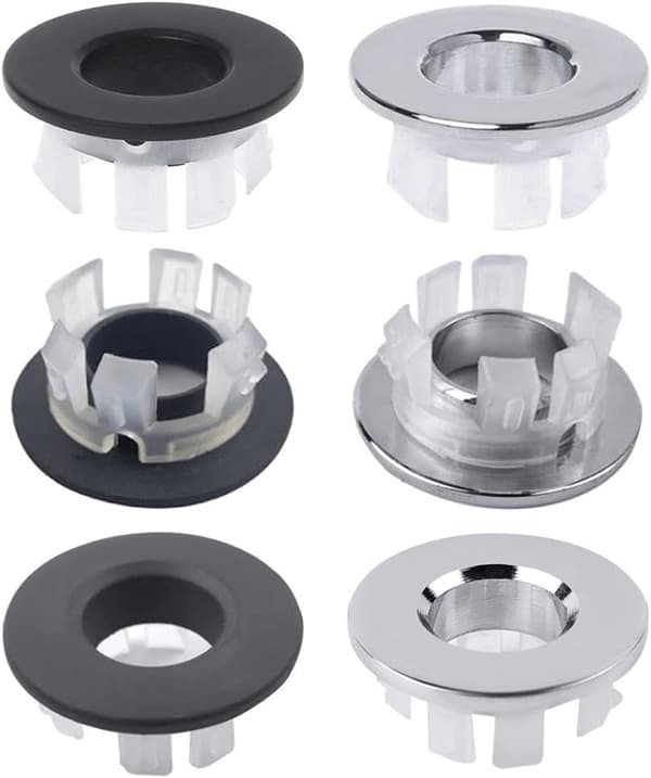 Pieces Vask Overløpsplugg Vask Overløpsring Vask Overløpsring Vask Overløpsplugg Vask Hull Overløpsdeksel Rund Hull Vask Trim