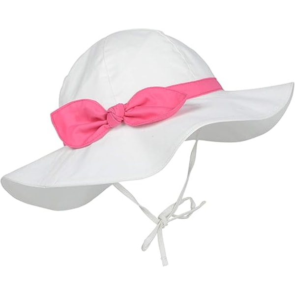 Jousi vauvan aurinkolakki Jousi vauvan tyttö aurinkolakki Vauvan tyttö UPF 50+ Taaperohattu Leveälierinen Kesä vauvan hattu Rose Red Bow