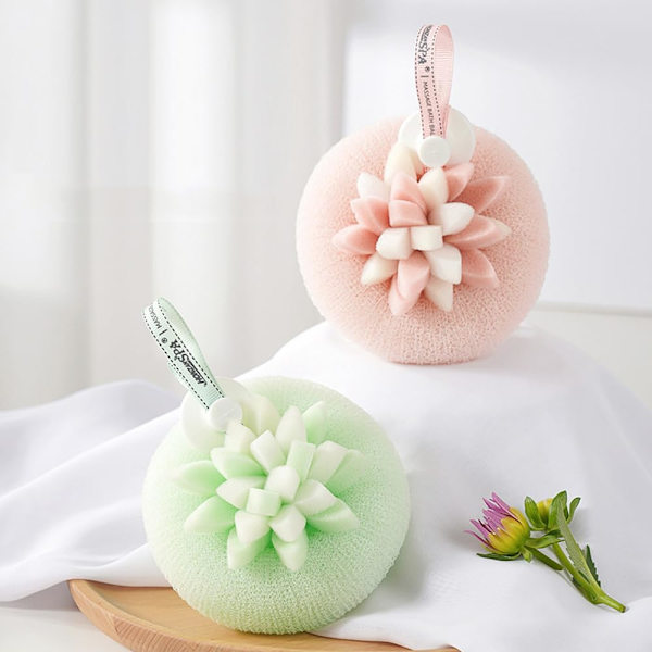 2 st Dahlia Blomformade Badbollar, Söta Kronbladssugkoppsbadbollar, Dubbelsidiga Badbubbelbollar, Supersoft 3D Massage