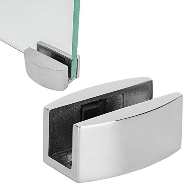 50x23mm Glas Skydedørsguide, Rustfrit Stål Dørgulv Rulleguide Sving Stop for Rammeløs Glas Skydedør