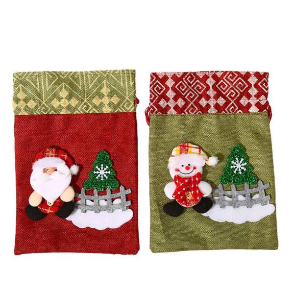 2-pack Julklappspåsar i Canvas med dragsko A, Jul
