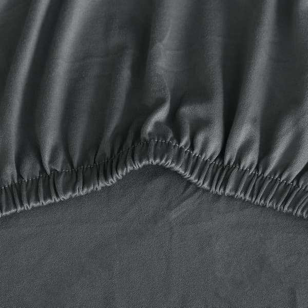 Set med 6 Stretch Matstolsöverdrag, 48x48x70 centimeter, Mörkgrå