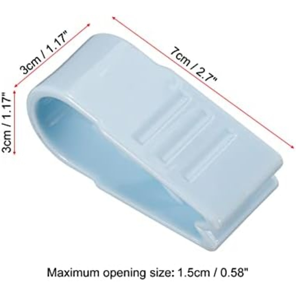 7x3cm Blå Quiltöverdragsspännen, 12 st. Plastspännen utan stift Håller hörnen på plats Quiltfixare för att fästa lakan snabbt