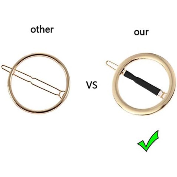 2 stk Minimalistiske Hårklipp for Kvinner og Jenter, Nydesignet Hul Høyre Sirkel Geometrisk Metall Hårklipp Bobby