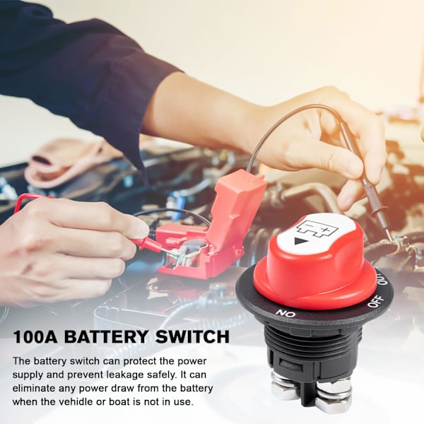 12V Batteri Afbryderkontakt 100A Batterikontakter til Yacht Båd Lastbil Bus Bil Motorcykel