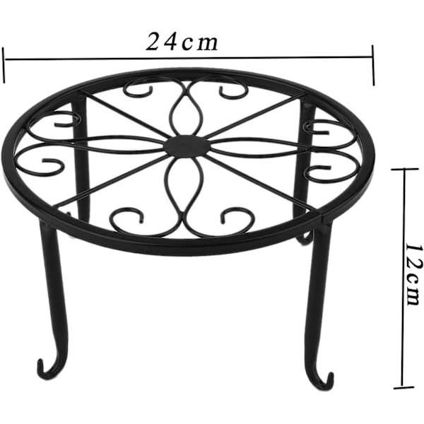 Set med 3 växtstativ, smidesjärn blomkrukahållare, smidesjärn I