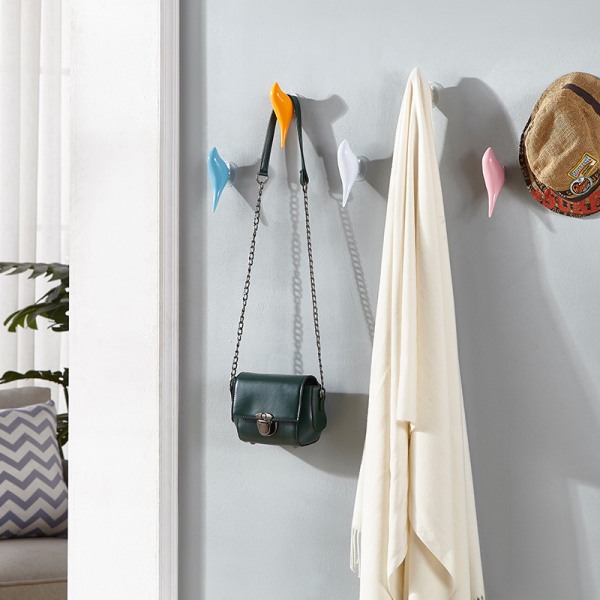 2 kpl Th Creative Bird Wall Hook -seinäkoukku kodin sisustukseen, hartsipuujyvä 3D-koukku naulakko