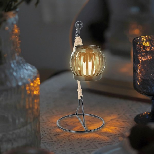 Modern Ljusstake i Metall - Minimalistisk Ljusstake - Designad Ljusstake - Elegant Bordsdekoration