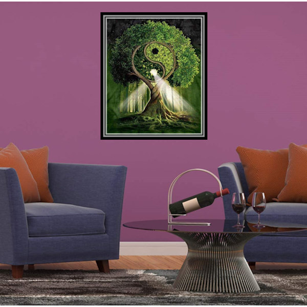 30 × 40 Tai Chi -puu timanttimaalaus (30 * 40, 1 kpl) Diamond