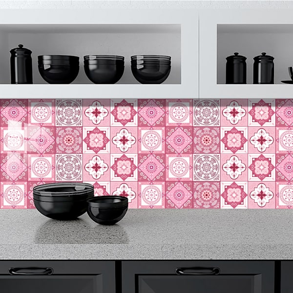 10 STK Självhäftande Kakel Tapet Romantisk Rosa 10 x