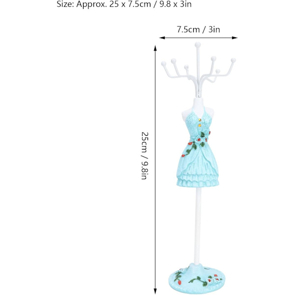 Mannequin smykkedisplay (Stil 3), ørepynt halskjede ring smykkerholder displaystativ prinsesse Dres
