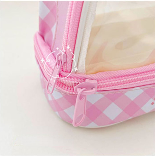 Sød blyantæske kawaii blyantæske smuk stor kapacitet blyantæske skoleartikler Pink bunny
