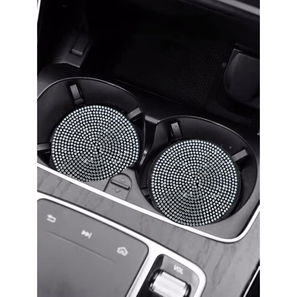 Bling Car Cup Holder Coasters, 2 Pack Universal Anti Slip Si