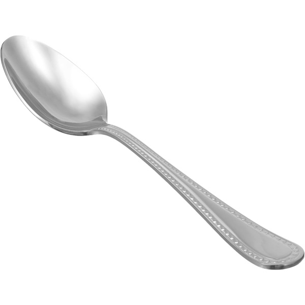 Matskedar i rostfritt stål med pärlkantad kant, 17 cm, set om 12 silver