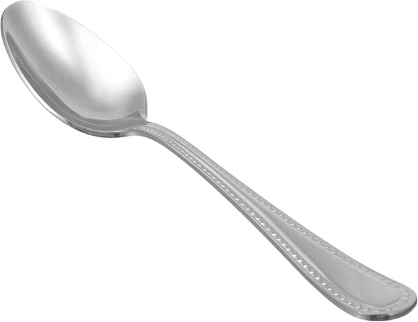 Rustfri stål spiseskeer med perlekant, 17 cm sæt med 12 sølv