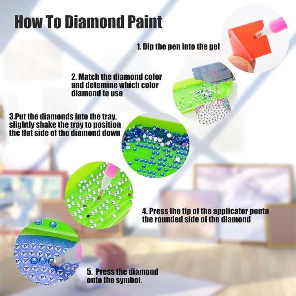8-pack 5D-diamantmålning för underlägg, festdekorationer, stil 19 A