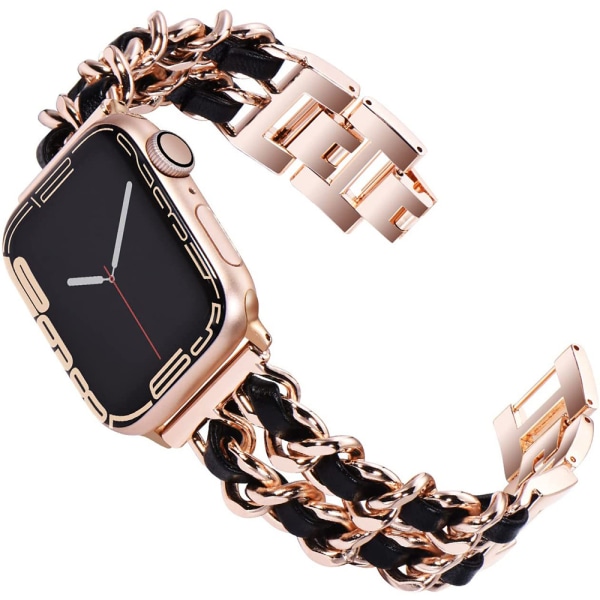 Armband kompatibelt med Apple Watch 41 mm 40 mm 38 mm, glänsande smycken för kvinnor Armband rostfritt