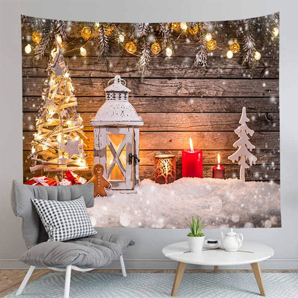 Glædelig jul juletræ baggrund væg hængende kunst til baggrund for fotografering tæppe hjem soveværelse
