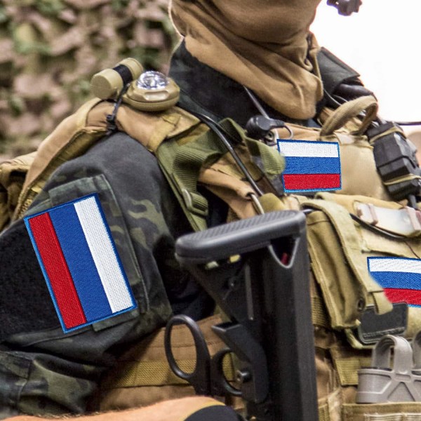 2 Pack Venäjän lippumerkit, Venäjän liput, brodeeratut merkit, Ru