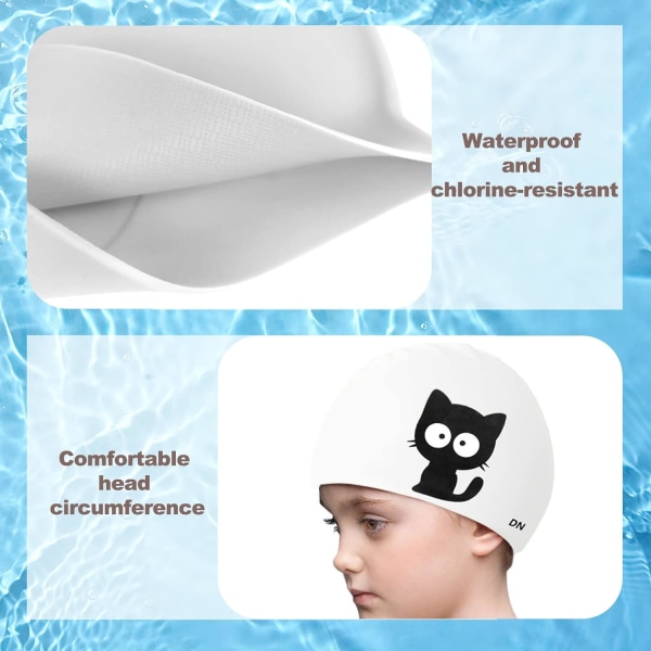 2 Pakke svømmehette for barn Vanntett silikon svømmehette Cute Swim