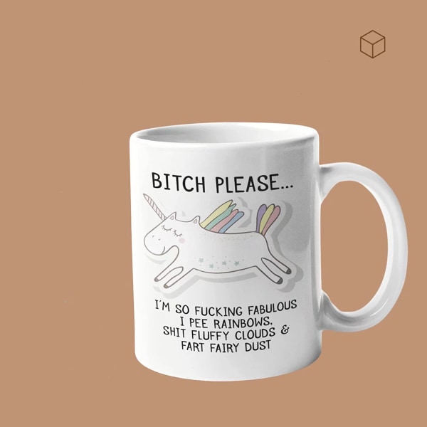 Bitch Please I'm So Fabulous Unicorn Keramisk Krus Nyhedskontor Fødselsdag Jul Kaffe Gave Te C