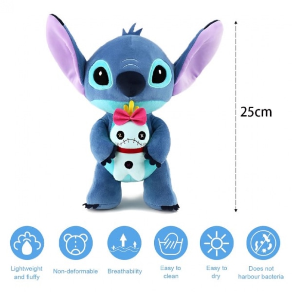 (Hali nukke) Stitch pehmolelu, 25cm ja Stitch pehmolelu, Stitch pehmeä täytetty pehmolelu, Stitch nukke