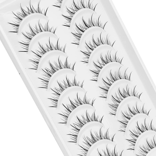 Manga Lashes med klar bånd japansk anime cosplay øyevipper asiatiske falske øyevipper naturlig utseende Lik
