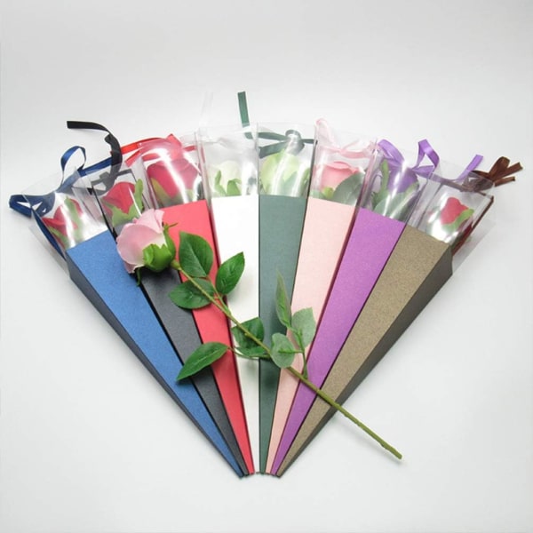 Yksinkertaiset mustat pakkauspussit 10 kpl Kukkakimppupaperi Kukkahihat Kukka-asetelmat äidille
