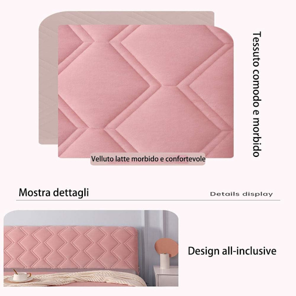 Beige 160cm fløyel dobbel hodegavl hodegavltrekk for dobbeltseng