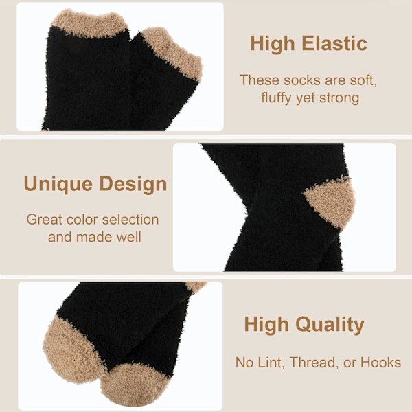 6 Par Dam Cozy Mjuka Fuzzy Fluffiga Varma Vinter Fleece Sovsko Skor