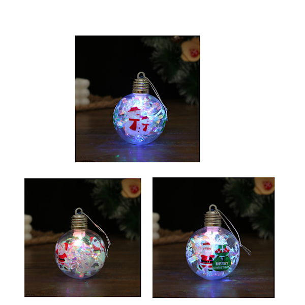 3 st juldekorationer Glödlampa Skapande Hälsning Ljusläge