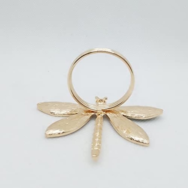 6-pak Gull Serviettring Dragonfly Serviettringer Holdere Insekt Serviettringer Spenne for Thanksgiving, Jul, Familie Samling