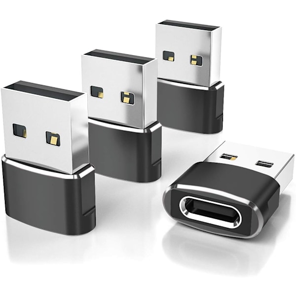 4-pakkauksen USB-C-sovitin, tyypin C naaras - A uros auton latausmuunnin uusille iPhone 16 Pro Max Plus 15 14 13, Appl