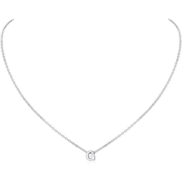 1 Initial A-Z bokstav kjede halskjede for kvinner 925 Sterling Silve