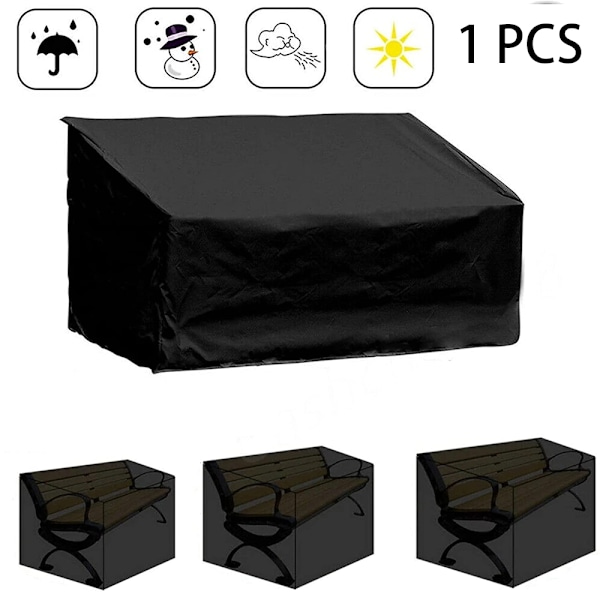 Utendørs hagebenkdeksel 163x66x89cm, vanntett 3-seters benk P
