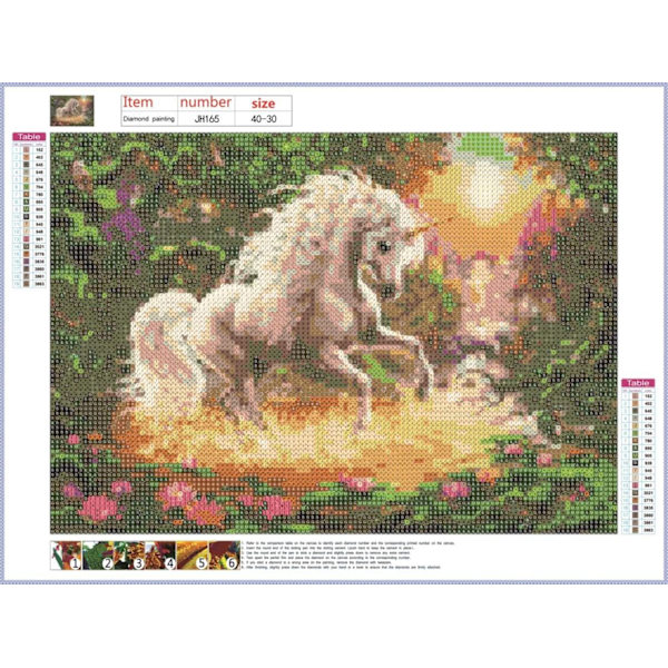 30x40cm Enhjørning 5D diamantmalerisett D