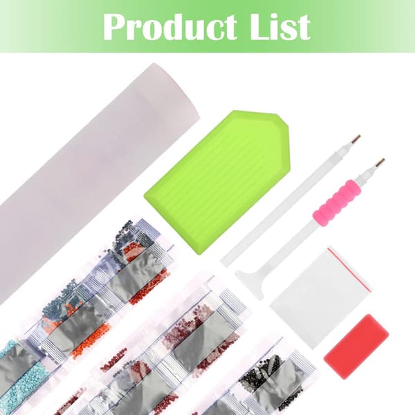 5D DIY Diamantmalerisett etter nummer Full Drill Round Beads Crys