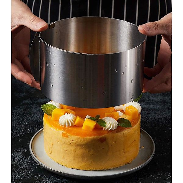 Justerbar konditorsirkel Utvidbar kake sirkel Ø 16-30cm Rund Entremet sirkel INOX Jordbærmous