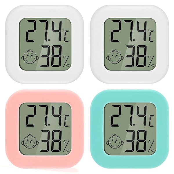 Mini LCD Termometer Hygrometer Indendørs Digital 4stk Thermo Hygrometer Høj Præcision Komfortniveau I