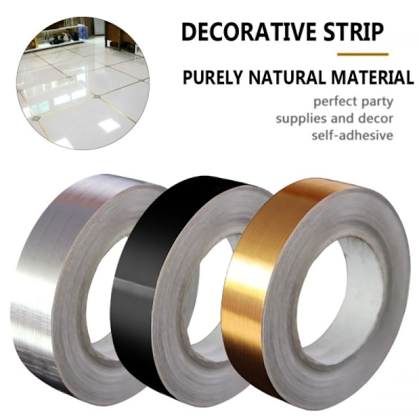 Sort Flise Sticker Dekorativ Tape, 2cm Bred*50m Lang