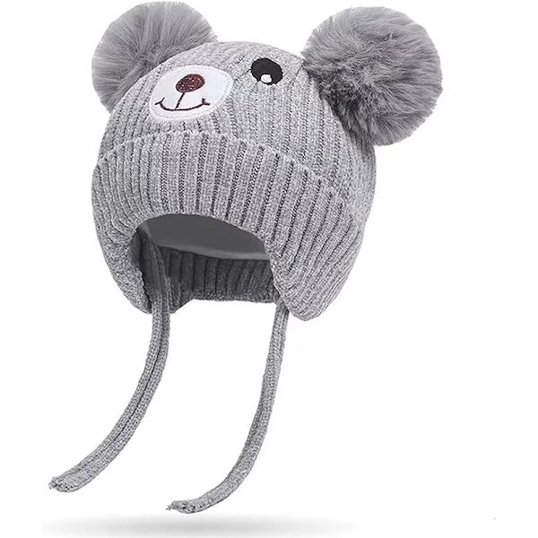 Baby Hat Beanie Strikket Hat Efterår Vinter Hat Sød Hat med Øre